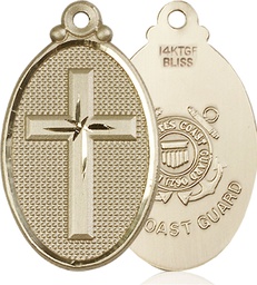 [4145YGF3] 14kt Gold Filled Cross Coast Guard Medal