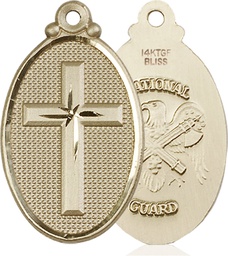 [4145YGF5] 14kt Gold Filled Cross National Guard Medal