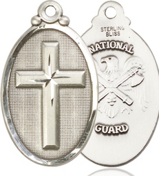 [4145YSS5] Sterling Silver Cross National Guard Medal