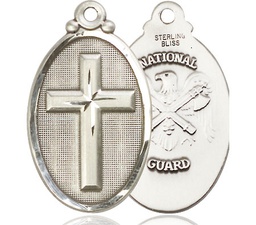 [4145YSS5] Sterling Silver Cross National Guard Medal
