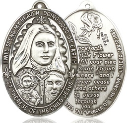 [4147SS] Sterling Silver Saint Therese of the Child of Jesus Medal