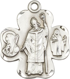 [4148SS] Sterling Silver Irish Shamrock Medal