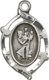 [4152CSS] Sterling Silver Saint Christopher Medal