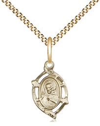 [4153GF/18G] 14kt Gold Filled Scapular Pendant on a 18 inch Gold Plate Light Curb chain