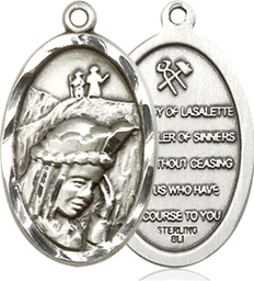 [4163SS] Sterling Silver Our Lady of la Salette Medal