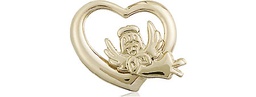 [4206GF] 14kt Gold Filled Heart Guardian Angel Medal