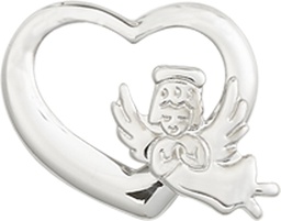 [4206SS] Sterling Silver Heart Guardian Angel Medal