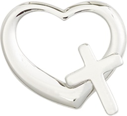 [4207SS] Sterling Silver Heart Cross Medal