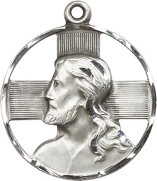 [4221SS] Sterling Silver Head of Christ Medal