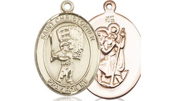 [8500KT] 14kt Gold Saint Christopher Baseball Medal