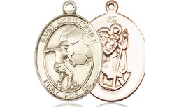 [8503KT] 14kt Gold Saint Christopher Soccer Medal