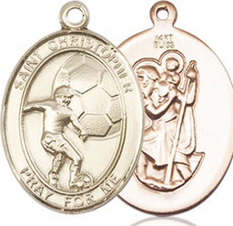 [8503KT] 14kt Gold Saint Christopher Soccer Medal