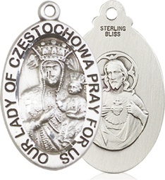 [6093SS] Sterling Silver Our Lady of Czestochowa Medal