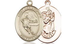 [8504KT] 14kt Gold Saint Christopher Hockey Medal