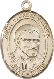 [8134KT] 14kt Gold Saint Vincent de Paul Medal