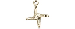 [0291KT] 14kt Gold Saint Brigid Cross Medal