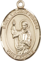 [8201KT] 14kt Gold Saint Vincent Ferrer Medal