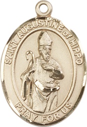 [8202KT] 14kt Gold Saint Augustine of Hippo Medal