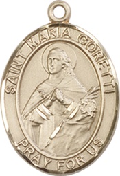 [8208KT] 14kt Gold Saint Maria Goretti Medal