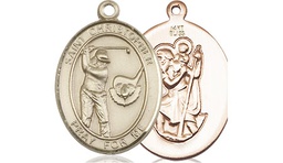[8506KT] 14kt Gold Saint Christopher Golf Medal