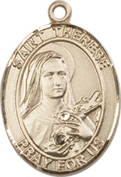 [8210KT] 14kt Gold Saint Therese of Lisieux Medal