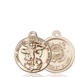 [0344KT3] 14kt Gold Saint Michael Coast Guard Medal