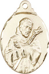 [0599FCKT] 14kt Gold Saint Francis Medal