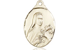 [0599TKT] 14kt Gold Saint Theresa Medal