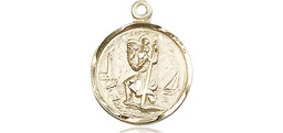 [0601CKT] 14kt Gold Saint Christopher Medal