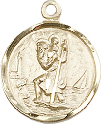 [0601CKT] 14kt Gold Saint Christopher Medal