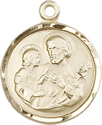 [0601KKT] 14kt Gold Saint Joseph Medal