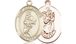[8507KT] 14kt Gold Saint Christopher Softball Medal