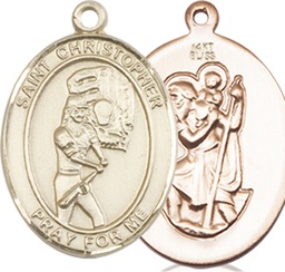 [8507KT] 14kt Gold Saint Christopher Softball Medal