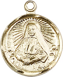 [0601OKT] 14kt Gold Saint Cabrini Medal