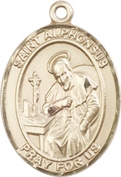 [8221KT] 14kt Gold Saint Alphonsus Medal