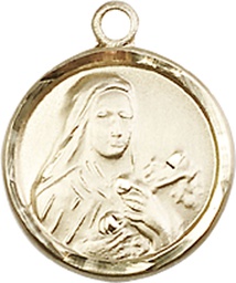 [0601TKT] 14kt Gold Saint Theresa Medal