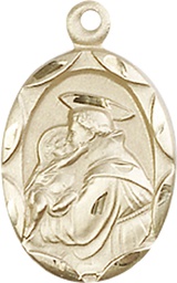 [0612DKT] 14kt Gold Saint Anthony of Padua Medal