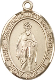 [8238KT] 14kt Gold Saint Bartholomew the Apostle Medal