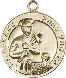 [0701GKT] 14kt Gold Saint Gerard Medal