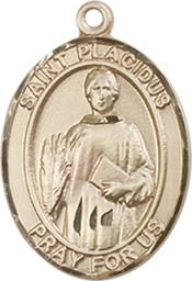 [8240KT] 14kt Gold Saint Placidus Medal