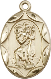 [0801CKT] 14kt Gold Saint Christopher Medal