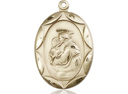 [0801DKT] 14kt Gold Saint Anthony Medal