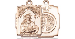 [0804BKT] 14kt Gold Saint Benedict Medal