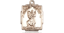 [0804CKT] 14kt Gold Saint Christopher Medal