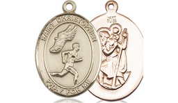 [8509KT] 14kt Gold Saint Christopher Track&amp;Field Medal
