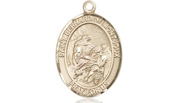 [8264KT] 14kt Gold Saint Bernard of Montjoux Medal
