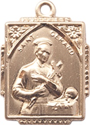 [0804GKT] 14kt Gold Saint Gerard Medal