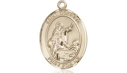 [8268KT] 14kt Gold Saint Colette Medal