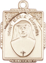 [0804MFKT] 14kt Gold Saint Maria Faustina Medal