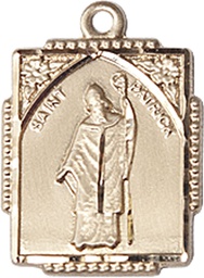 [0804PAKT] 14kt Gold Saint Patrick Medal